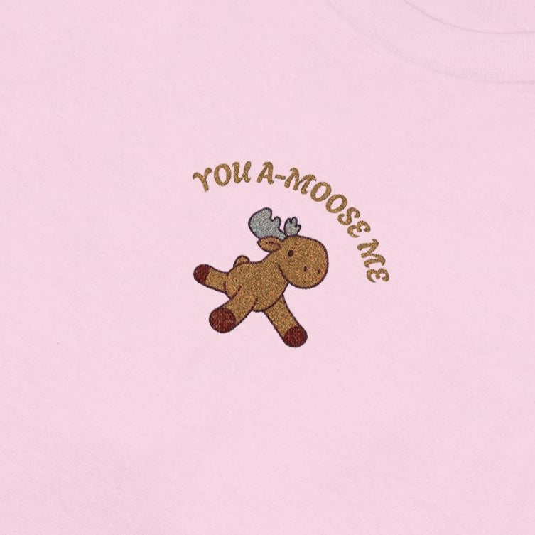 You A-Moose Me Embroidery Tshirt